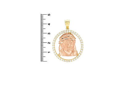 Fashionable Jesus Face Pendant with CZ's